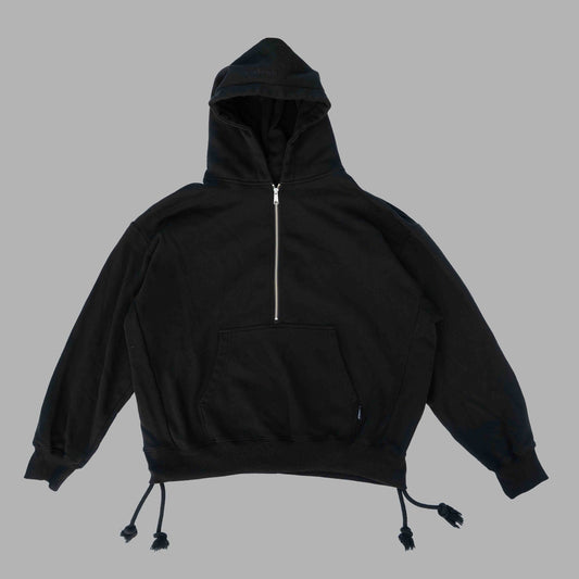 HALF ZIPPER HOODIE  (black)