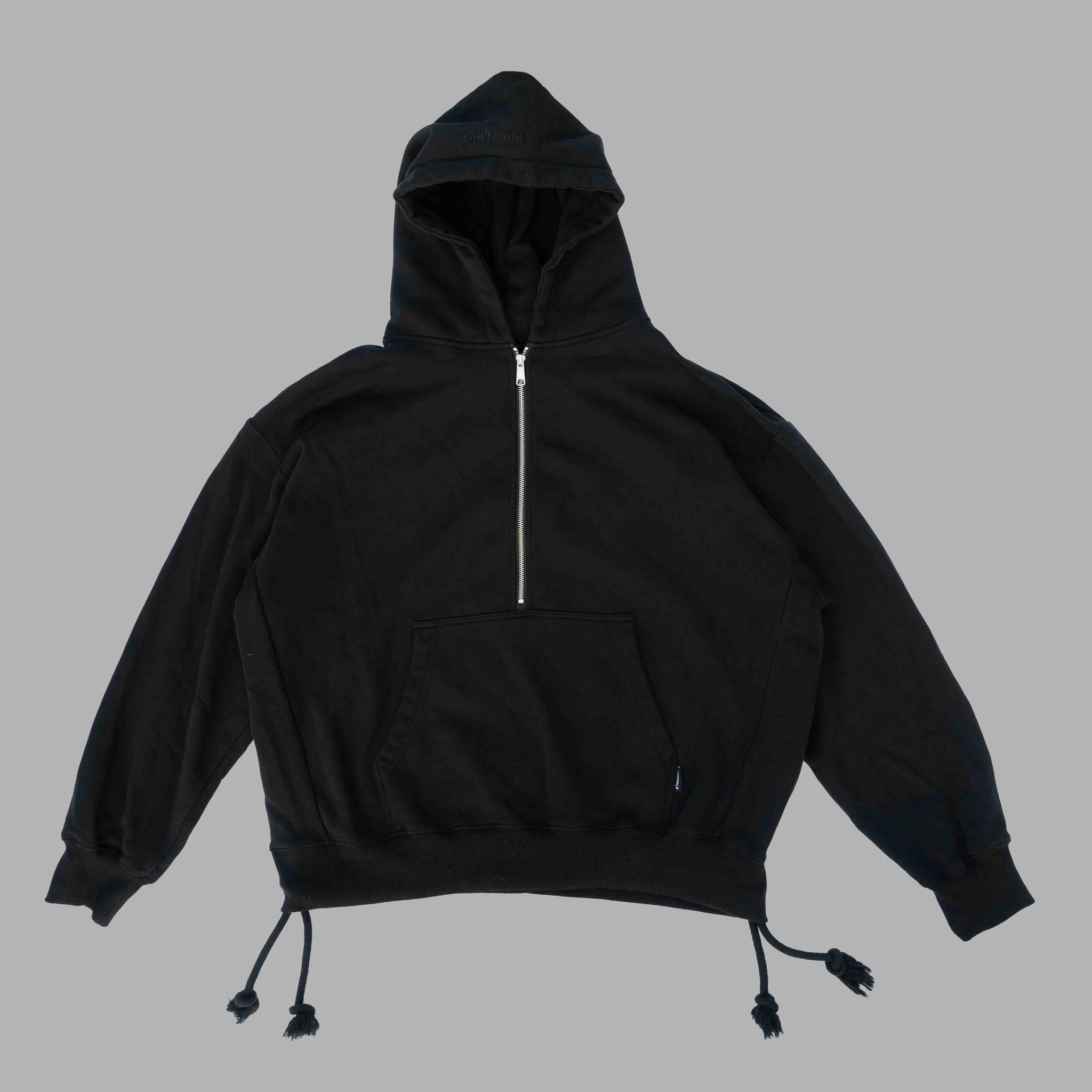 HALF ZIPPER HOODIE (black) – TENHALF