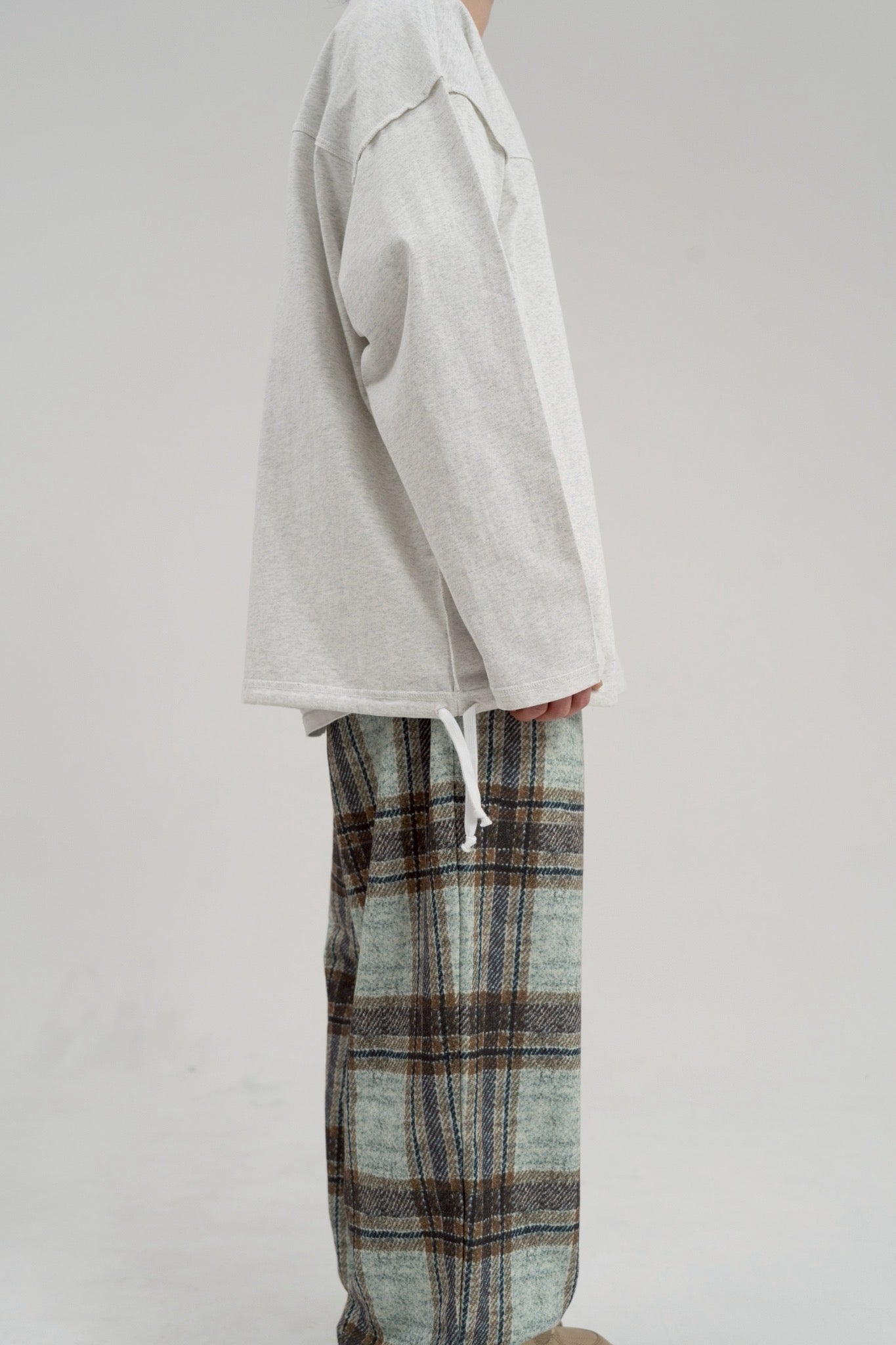 TENHALF SWEAT (brown check)