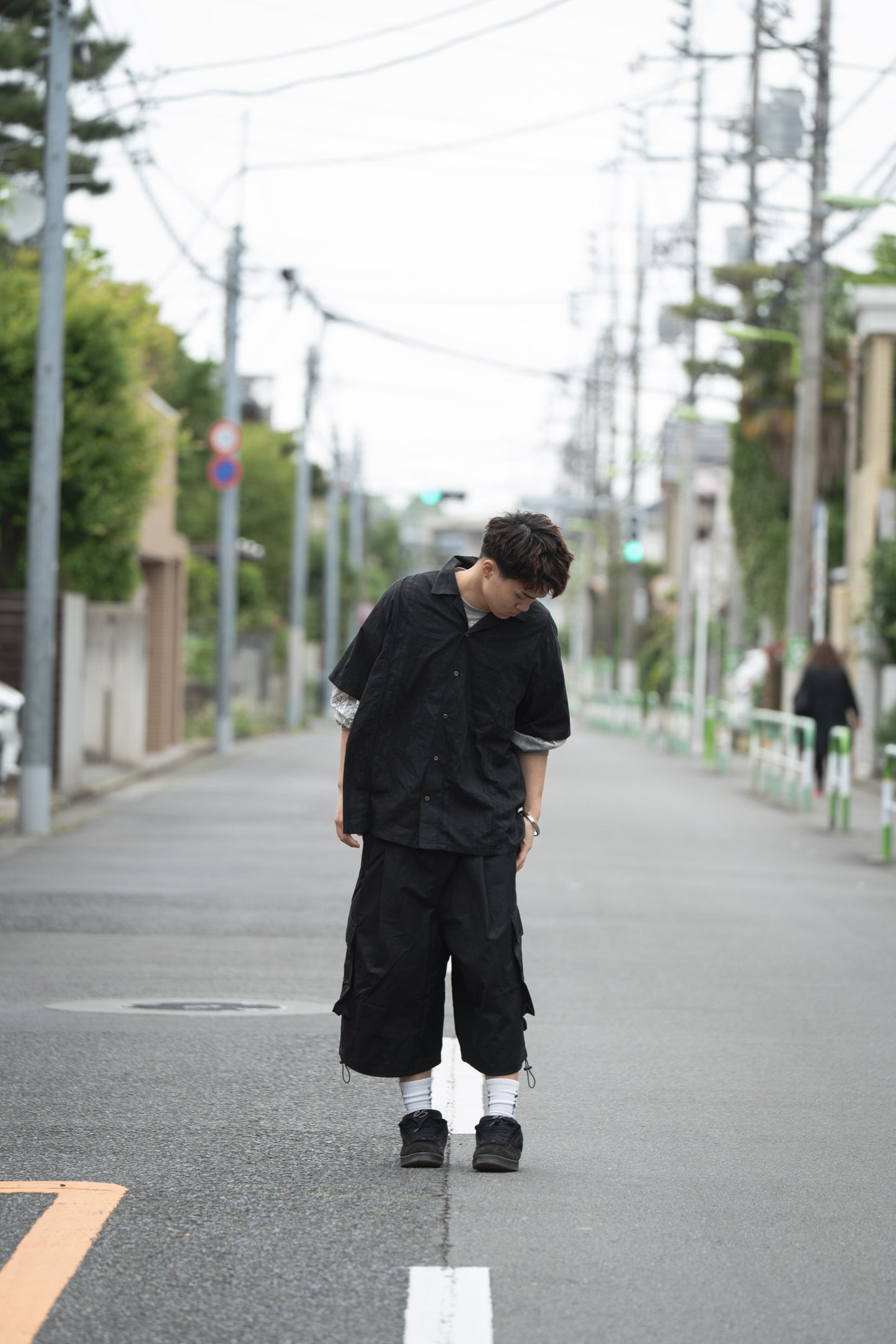 OPEN COLLOR SHIRT (black)