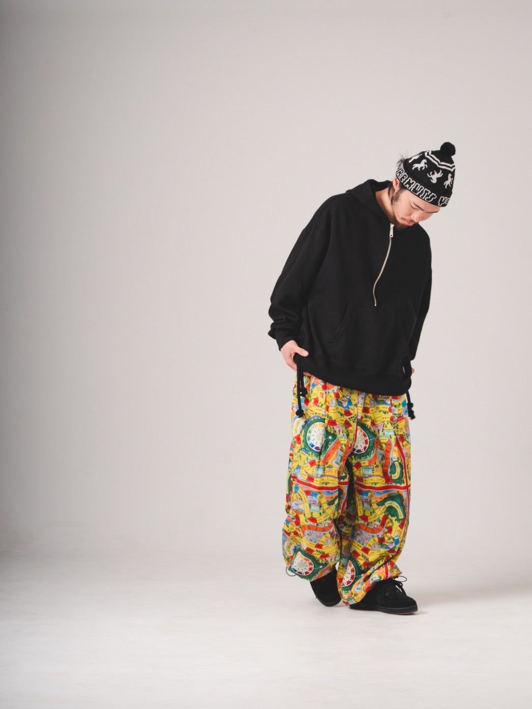 Tenhalf ブラックパーカー サイズF HALF ZIPPER HOODIE (black) – TENHALF