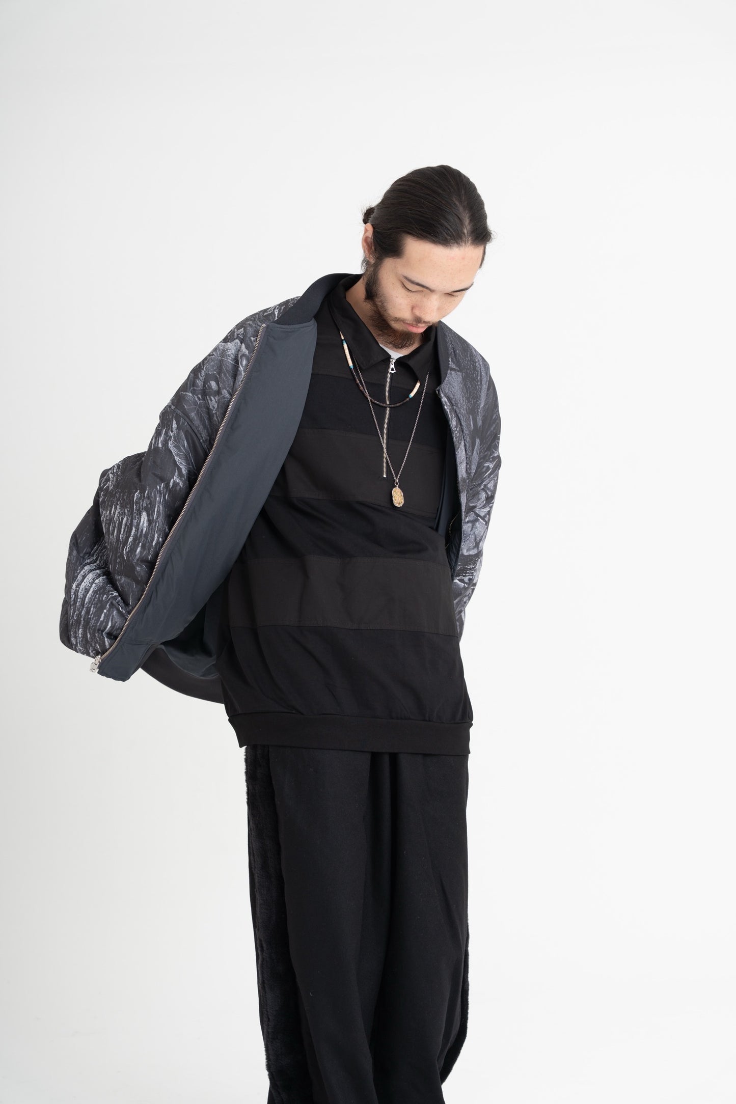 HALF ZIP BORDER  (black)