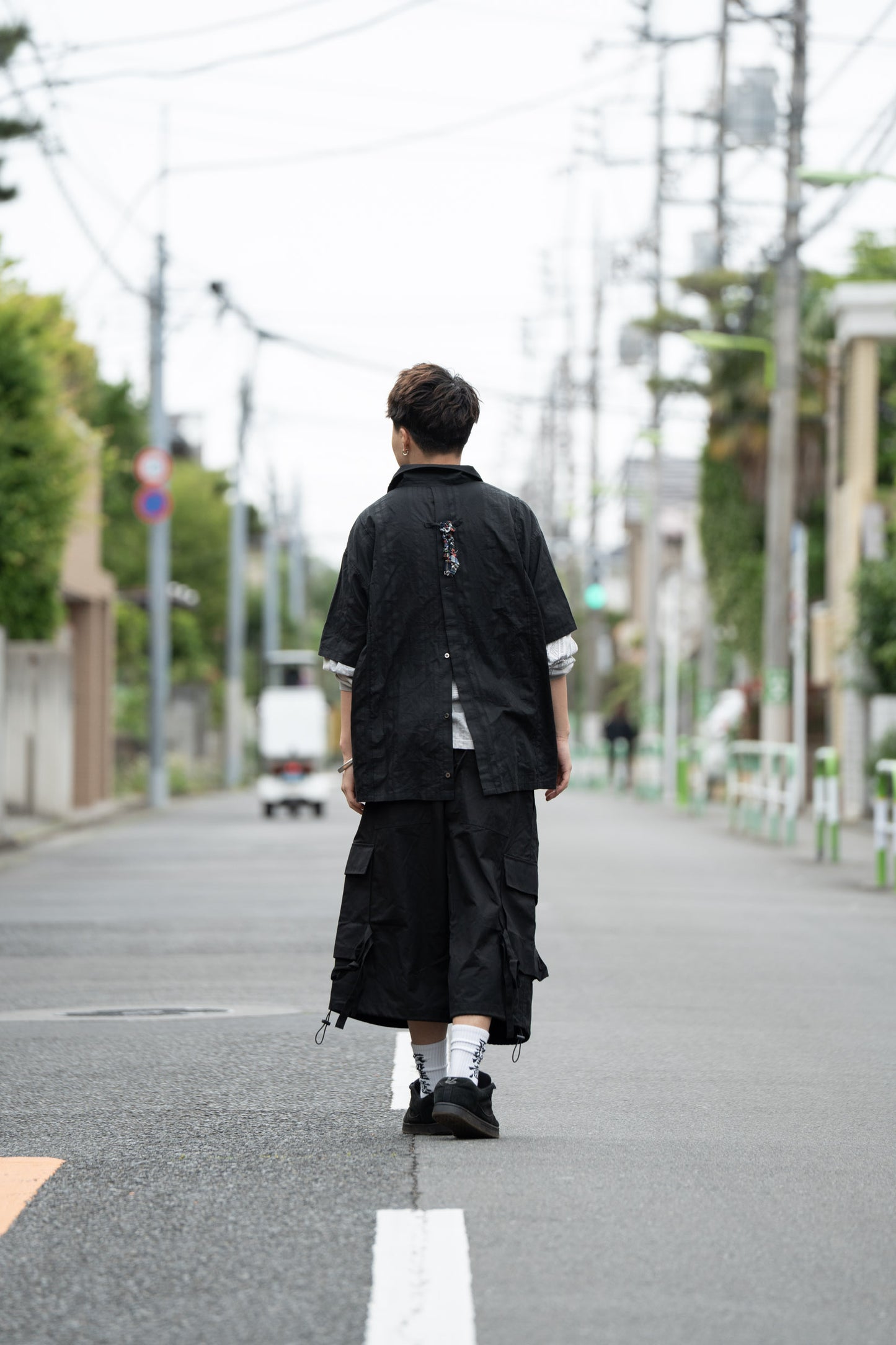 OPEN COLLOR SHIRT (black)